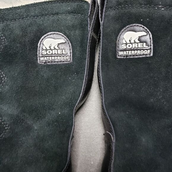 SOREL Tivoli IV Tall Waterproof Boot Suede Mid Calf Lace-Up Snow Boots, Black - Picture 7 of 14